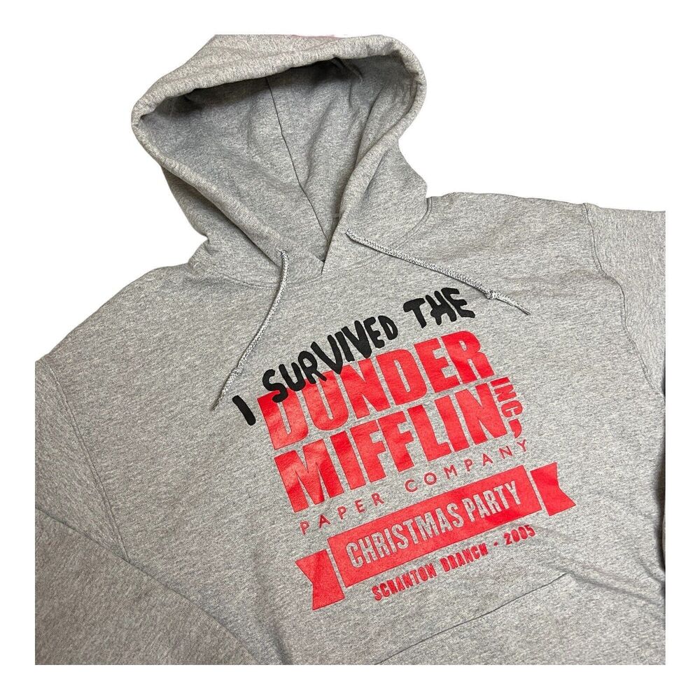 The Office Hoodie Mens M Christmas Party Dunder Mifflin Show Holiday Scranton‎